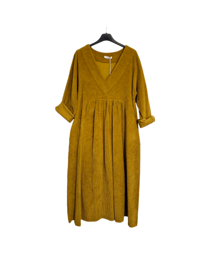 Robe col V en velours taille unique 42