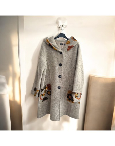 Manteau à capuche en laine taille 38 42