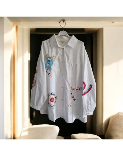 Chemise brodée grande taille 48 50