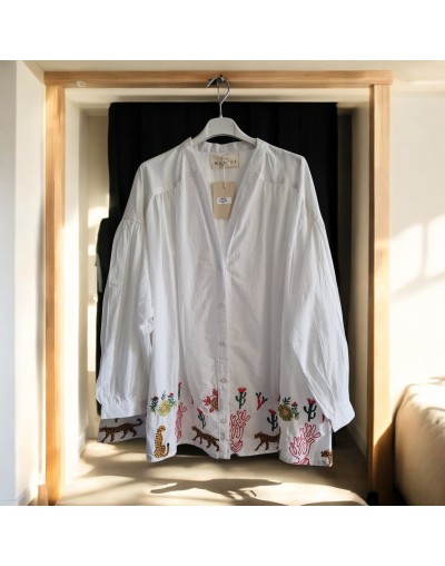 Chemise brodée oversize